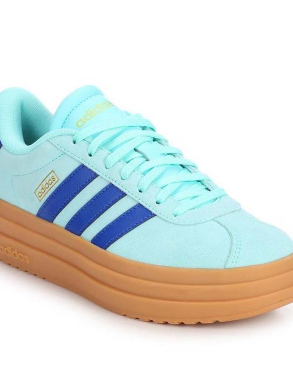 Brand new in box adidas Women's Mint & Royal Blue Platform Sneaker with Gum Sole